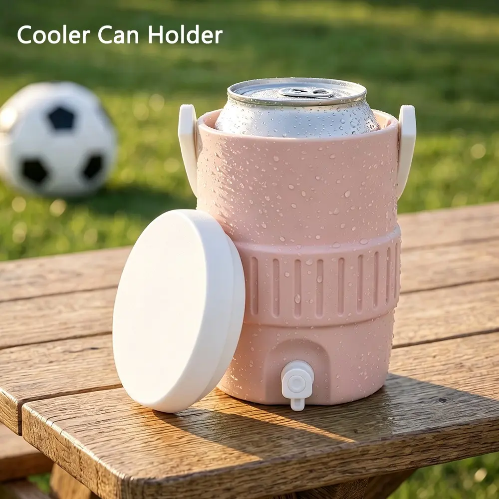 Cooler Can Holder, Portable Insulated Drink Dispenser Can Cooler, Cold Drink Holders, Fits 12oz Soda Beer Cans, Short & Tall Two Styles Available, Outdoor Picnic Beach Camping Beverage Can Holder