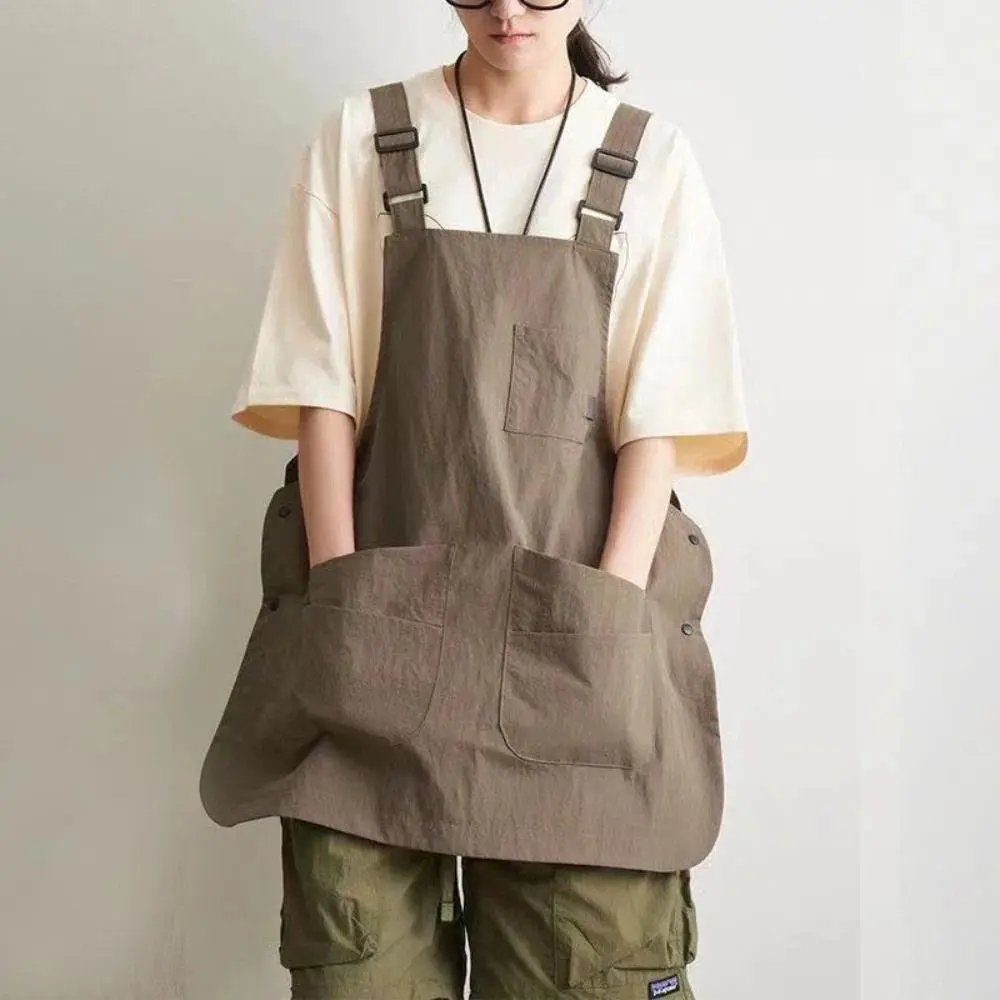 New Double-Sided Kitchen Apron Adjustable Pure Color Workwear Apron Multi-scene Waterproof Waist Apron Household Kitchen