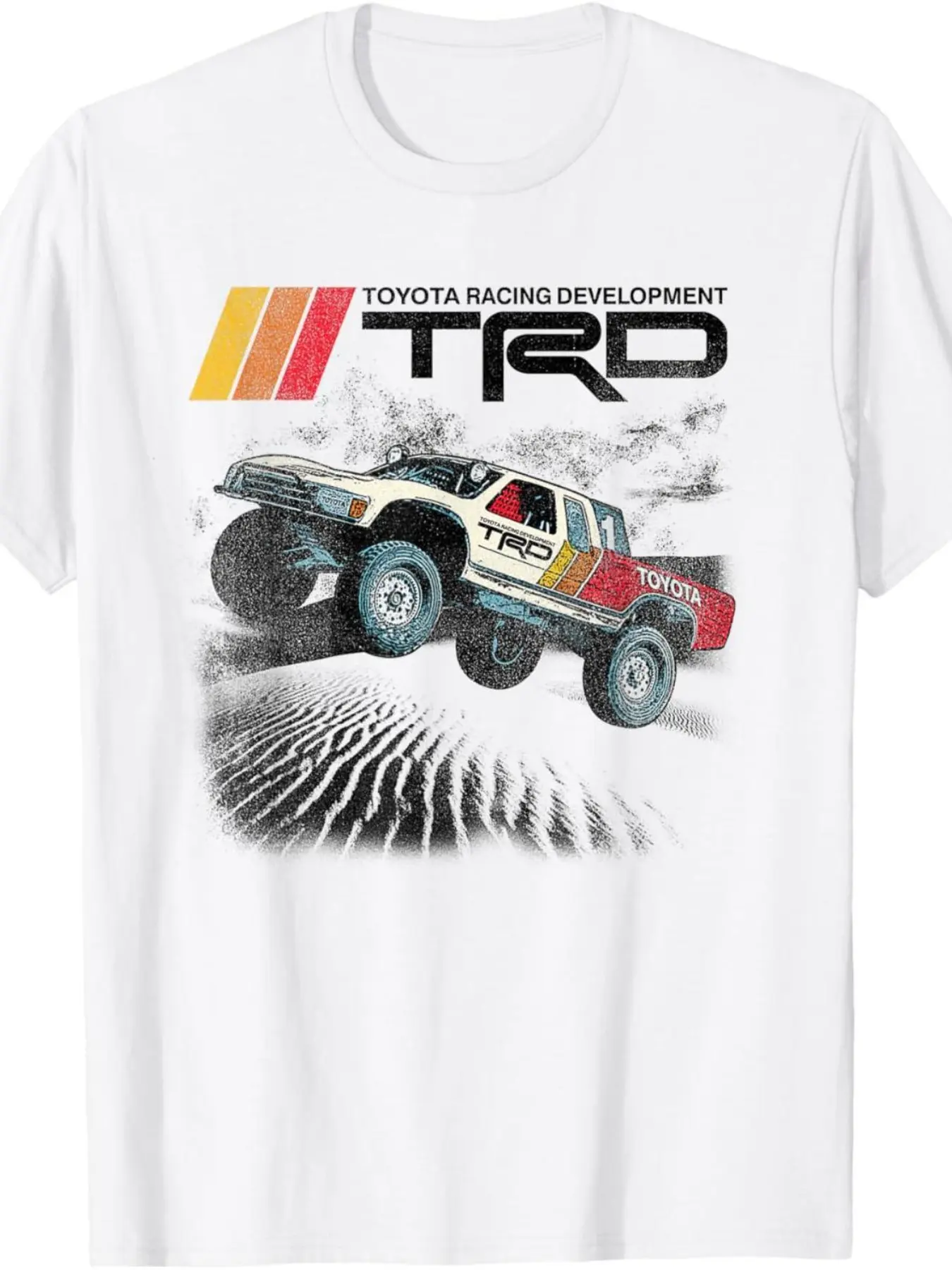 Trd Toyota Off-Road Pickup Desert Vintage Print T-Shirt, Unisex Loose Fit Breathable Round Neck Short Sleeve, Daily Wear for Car Enthusiasts