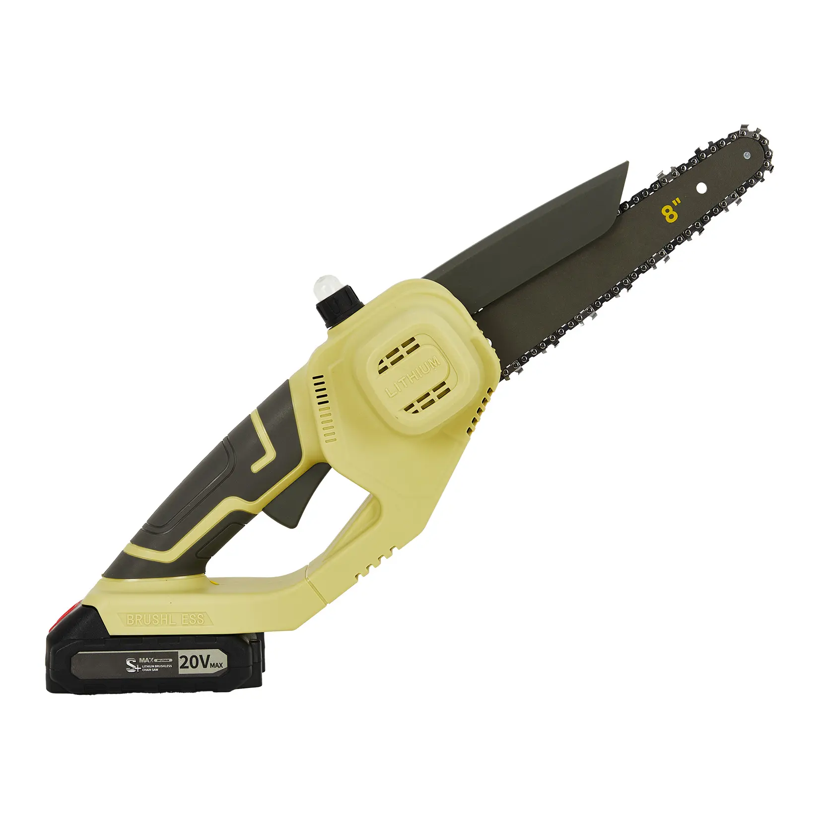 Brushless Electric Chainsaw Cordless for 20V Battery, Low Kick-Back Mini Chainsaw, 8-Inch/ 6-Inch Battery Powered Chainsaw for Tree Trimming, Storm Clean-Up, Wood Cutting, Pruning
