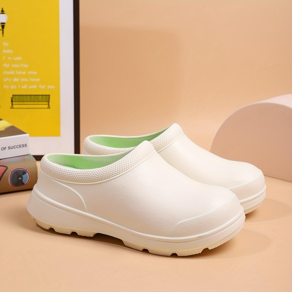 Women's High-Quality EVA Chef Shoes, Nursing, Medical Care, and Food Service Non-Slip Comfortable Work Shoes, with Toe, Black and White Options, Nursing Shoes |       Solid color design |       Durable footwear, high-quality shoes