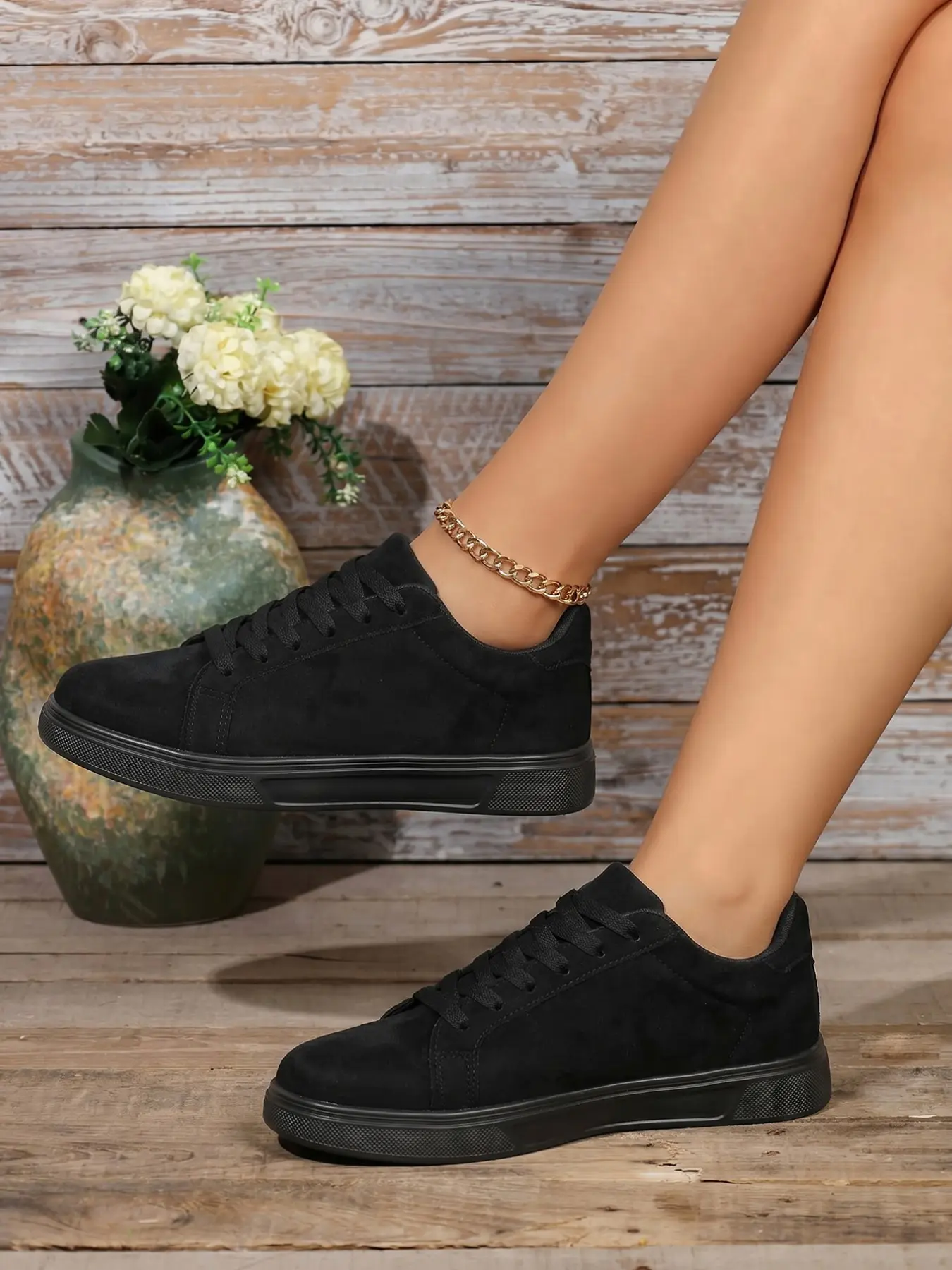 Women's Versatile Casual Low Top Shoes, Casual Commuter Shoes, Soft Leather Non-Irritating, Waterproof and Stain-Resistant, Lightweight Shock Absorption, Daily Commute Comfort