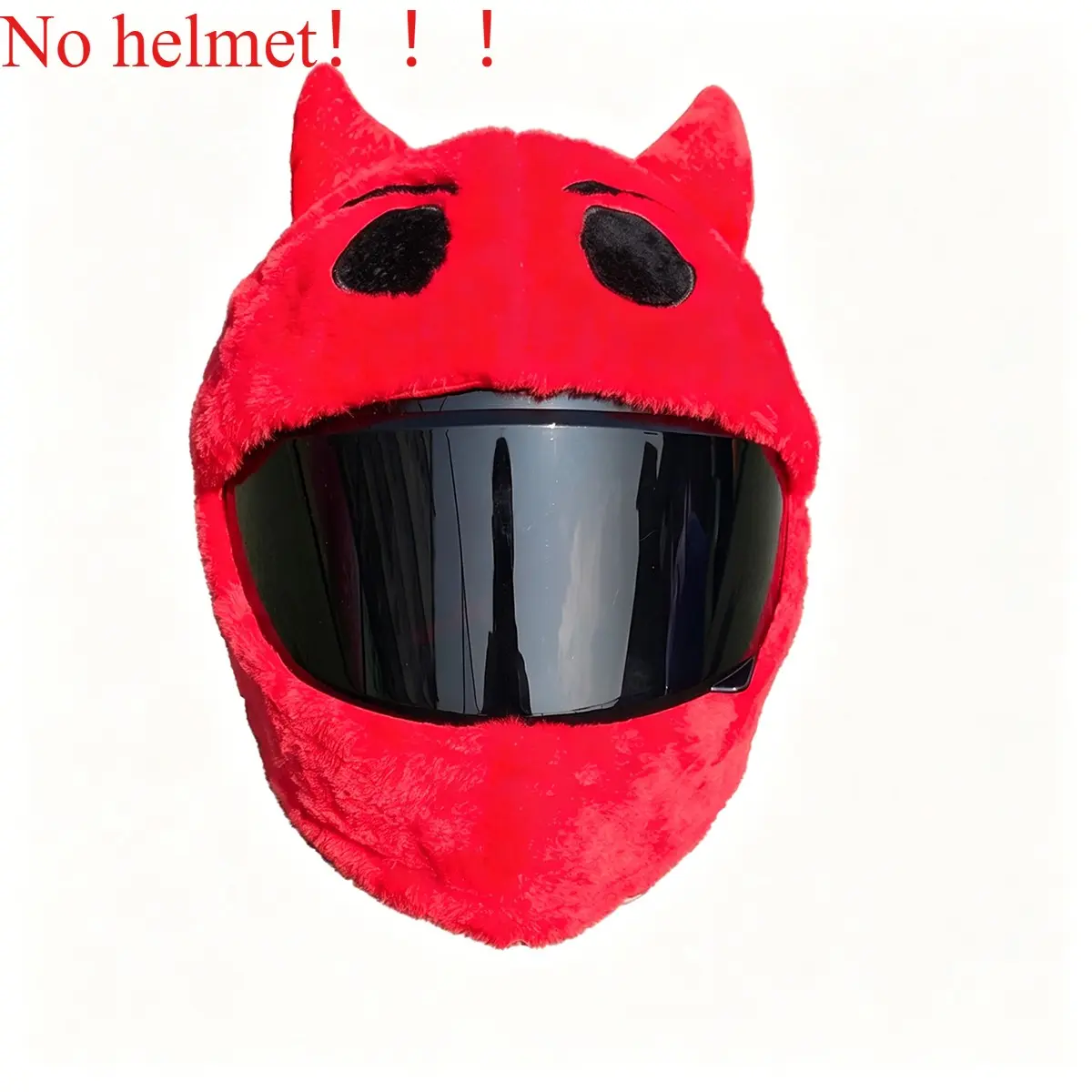 Cute Devil Plush Motorcycle Helmet Cover, Full Face Helmet Decoration Set, Elastic Fun Unique Helmet Skin, Halloween Party Photo Props