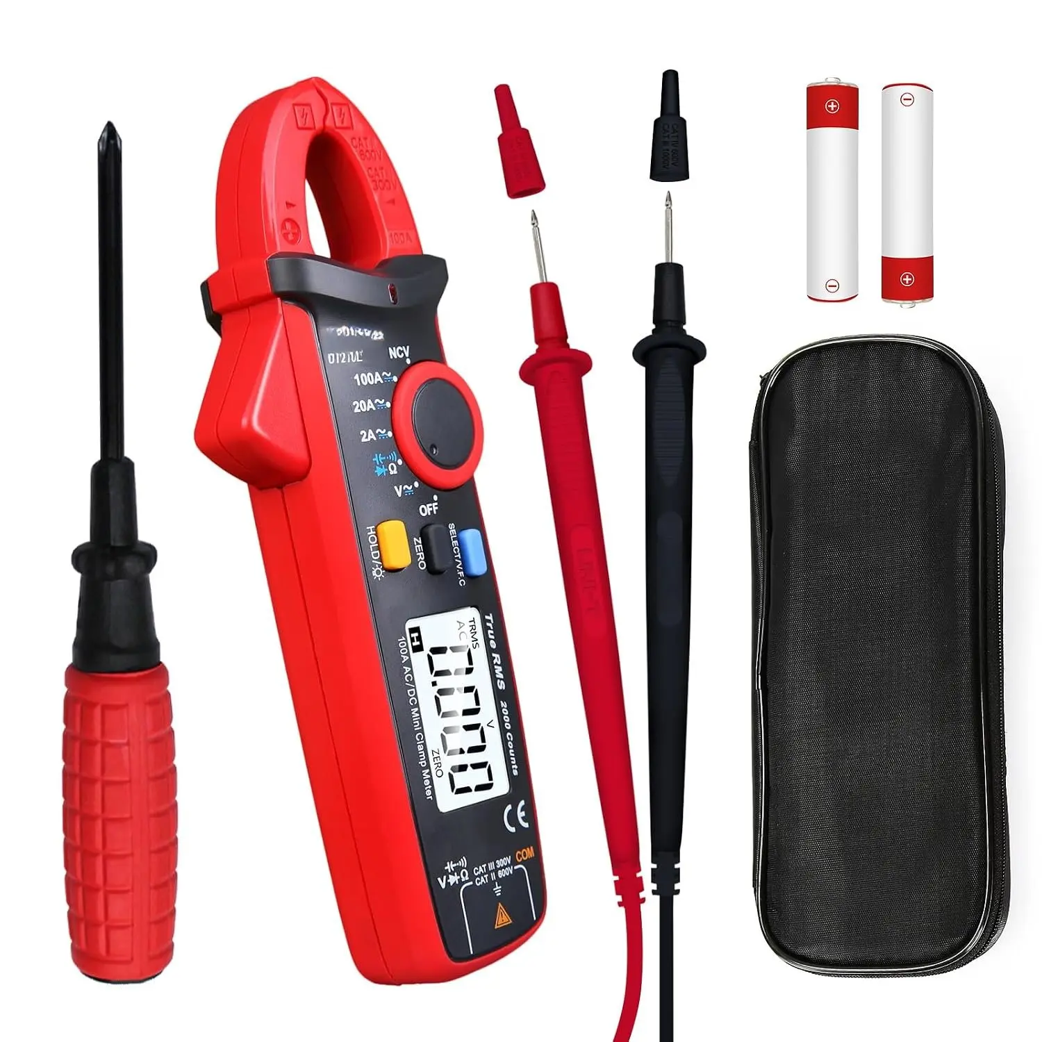T UT210e Mini Digital Clamp Meter & Phillips , HVAC Tool AC DC Amp Clamp Meter Multimeter Tester Voltmeter Continuity Tester Capacitor Ohmmeter &