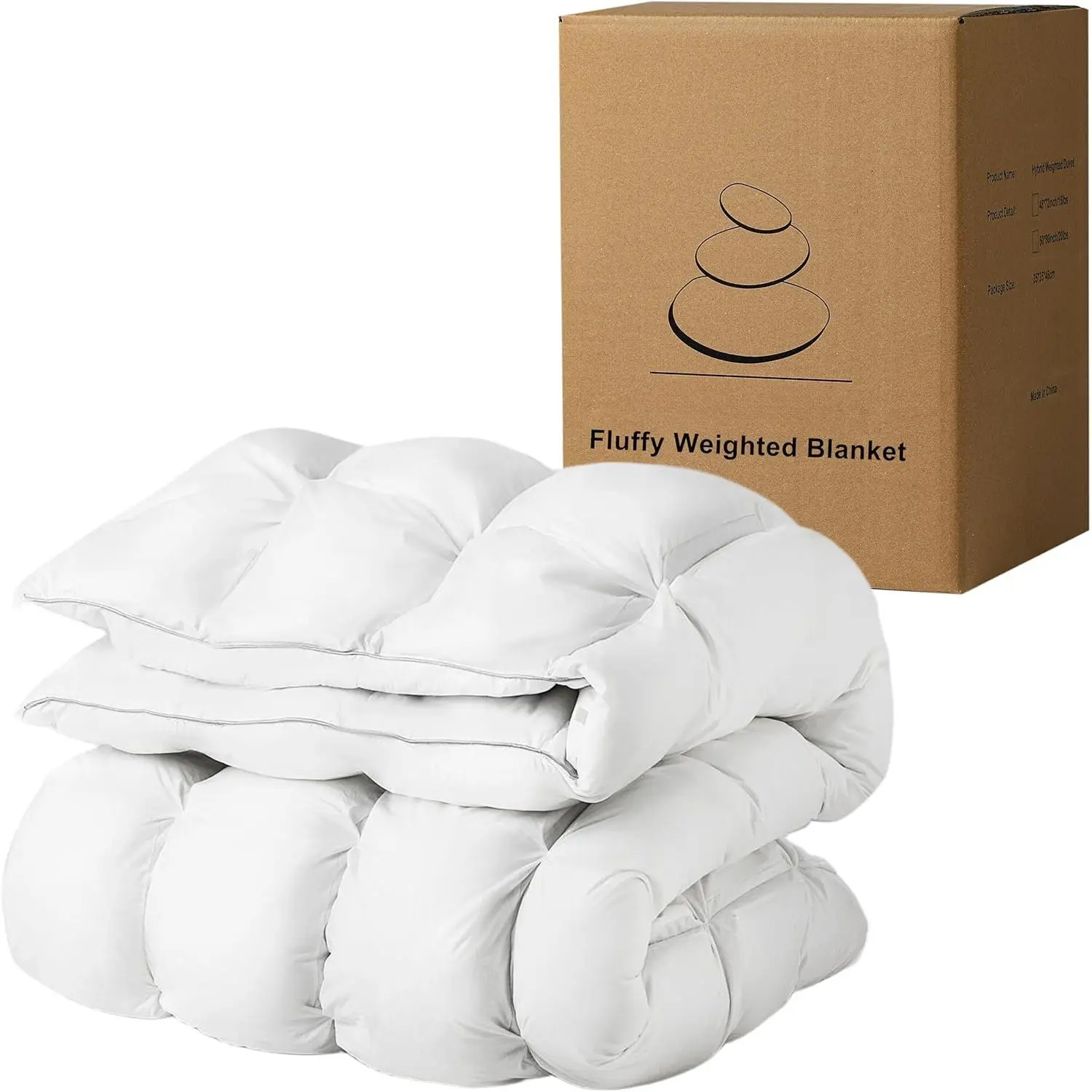 Hybrid Weighted Blanket: 2-in-1 Reversible   Design, Breathable 9-Layer Construction, Machine Washable (60x80in 20lbs)
