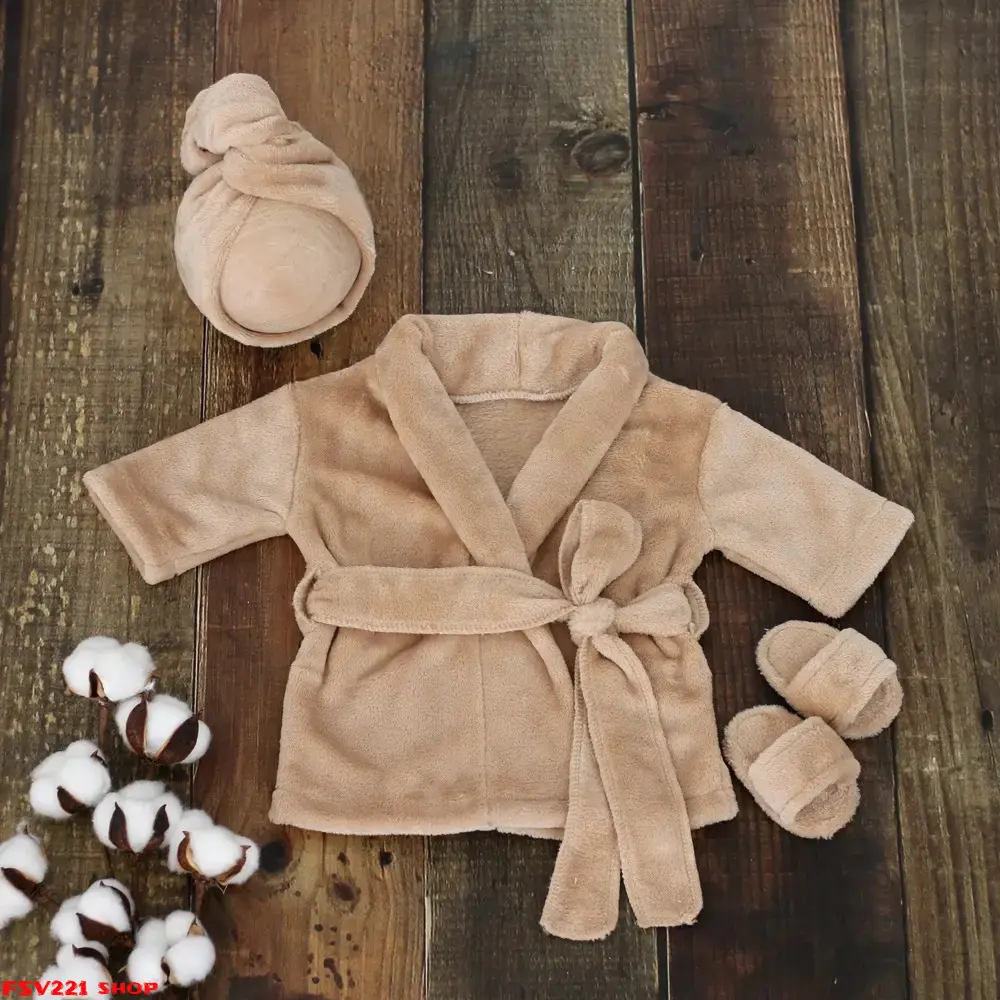 Plush Baby Bath Robe & Headwrap Set - Solid White Newborn Posing Costume for Photo Shoots, Baby Shower Gift (Sports & Outdoor Accessories Compatibility Note: Versatile Loungewear for Post-Activity Infant Comfort), Newborn Baby sohochic