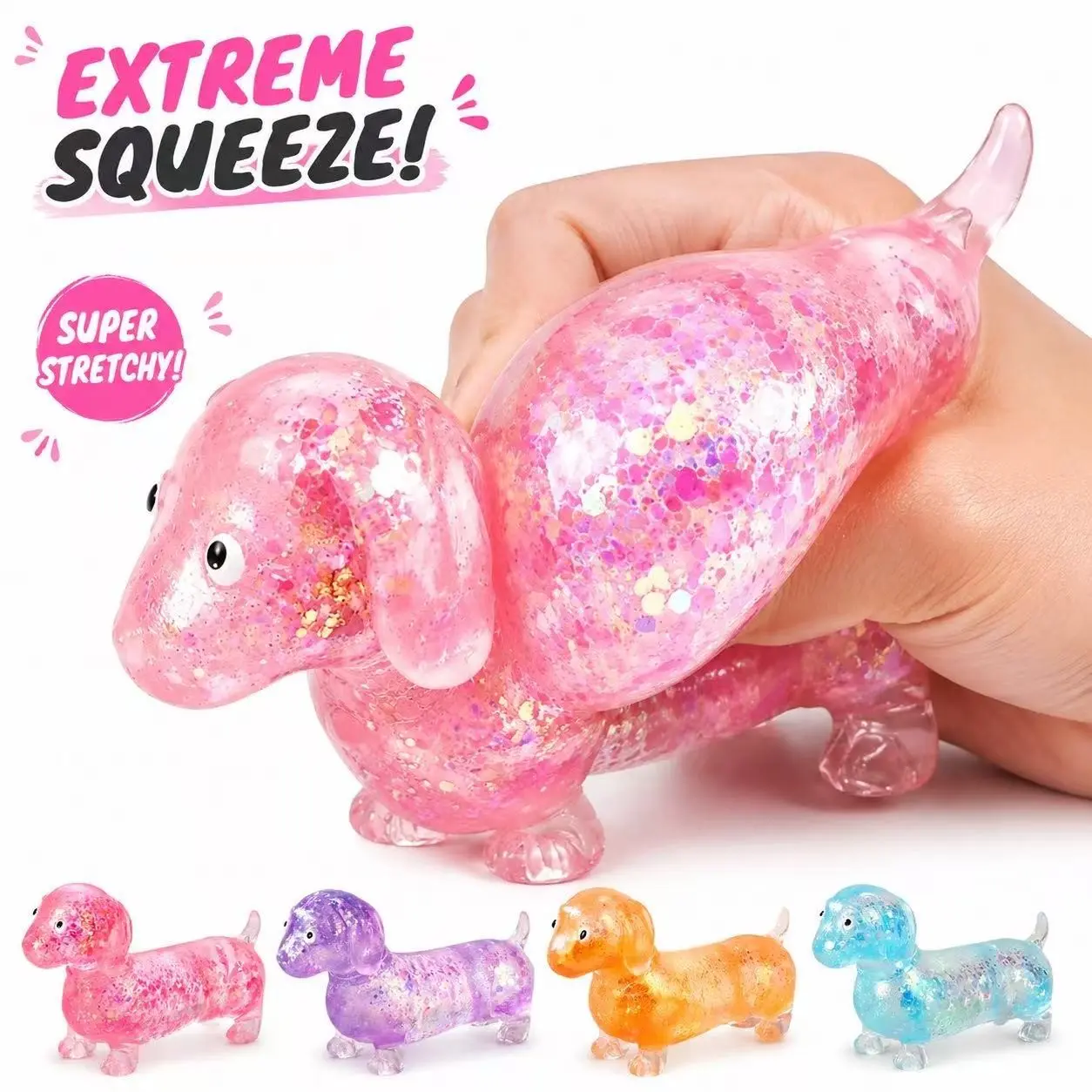 Cute Dog Squishy Fidget Toy, Calming ASMR Squeeze Stress Relief Office Desk Toy