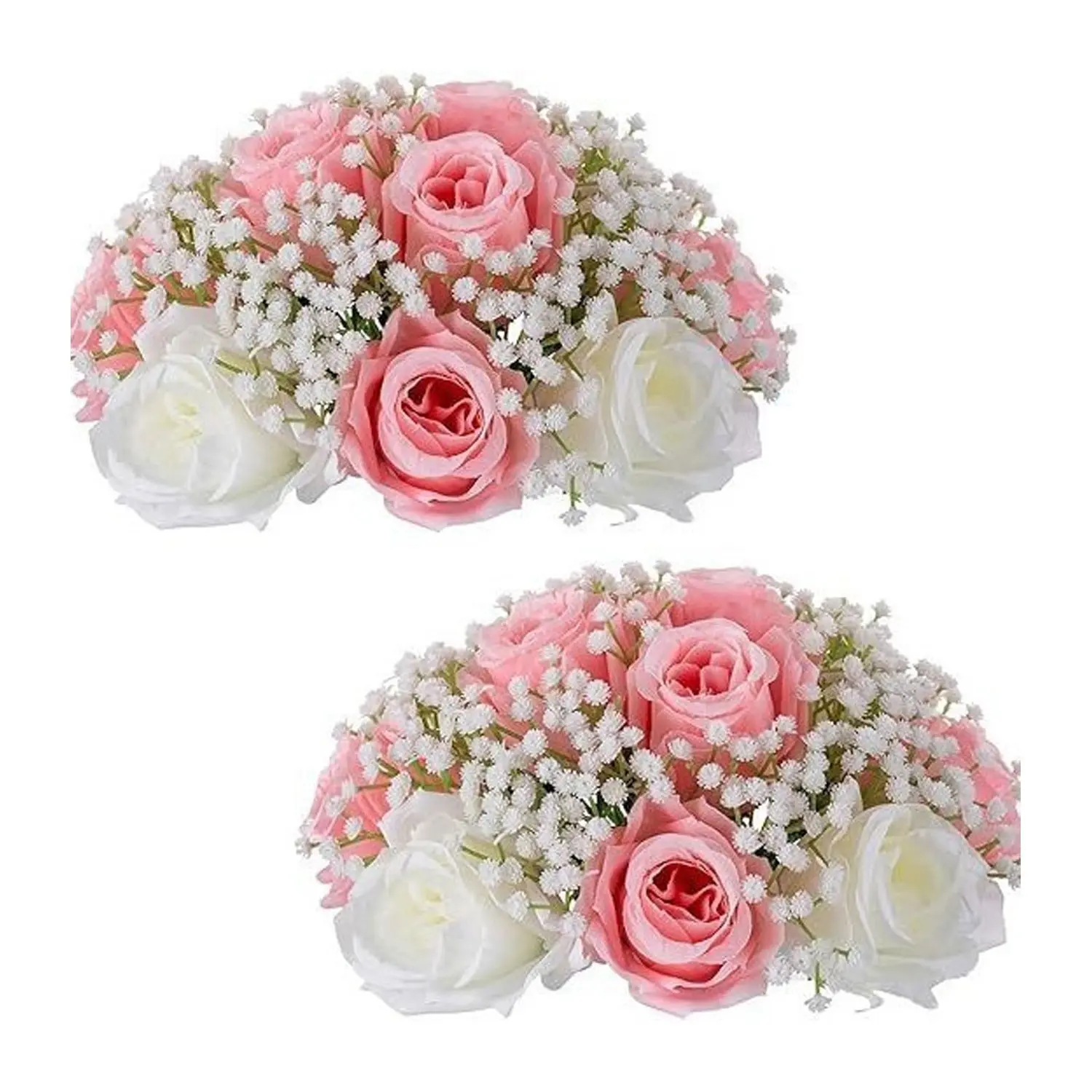 Artificial Flower Table Decor, Starry Sky, 2/6pcs 10-Inch Silk-Like Fake Rose Bouquets, Halloween, Christmas, Wedding, Party Decor