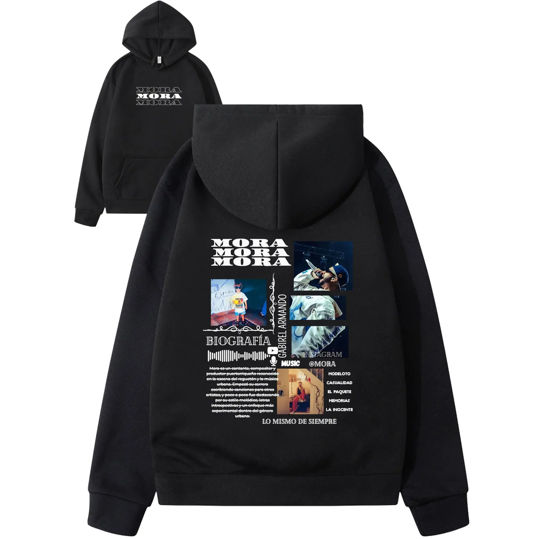 MORA 2025 Hoodie, Hip-Hop Vintage Style, Unisex Sweatshirt, Casual Pullover