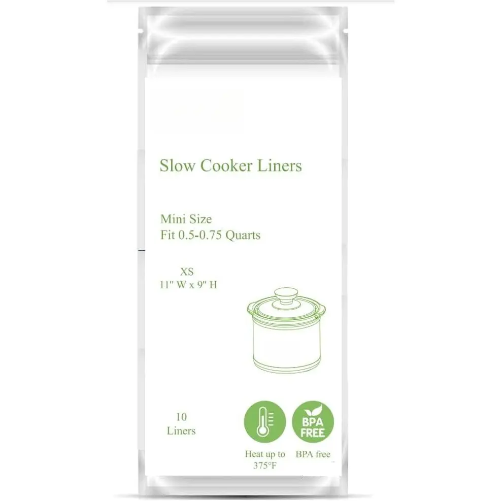Small Slow Cooker Liners,  and Easy Clean-Up Cooking Bags, Fit 0.65QT small Slow Cooker and mini crockpot, 10 count