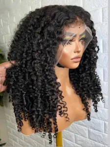 Fashion Glueless Super Soft 20-Inch Long Kinky Curly Wig, 180% Density, Heat Resistant, Pre-plucked Lace Front, Daily Use, Glueless Lace Wigs
