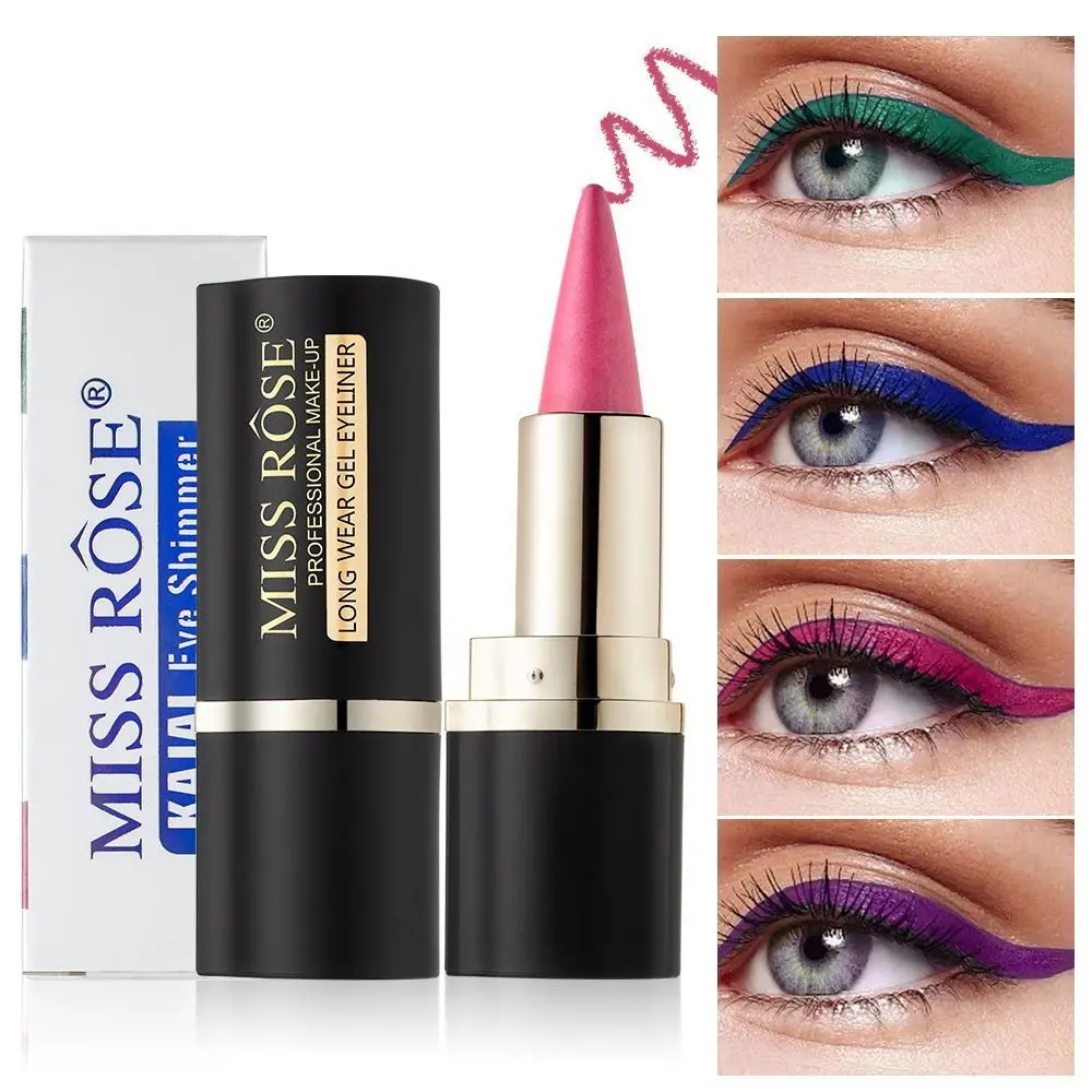 Colorful Rotating Eyeliner Stick, Makeup Eyeliner, Waterproof and Smudge-Proof, 4 Creative Colors, Dual Use for Eyeliner and Eyeshadow, Essential for Parties and Music Festivals, Beachproof Eyeliner