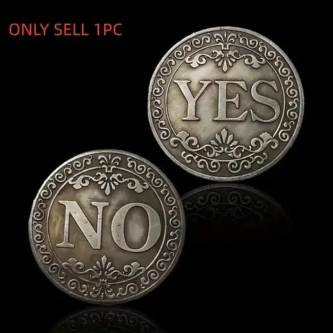Vintage Style Dual-Sided Yes No Decision Coin, Collectible Souvenir, Home Decor or Unique Gift, Perfect for Any Occasion