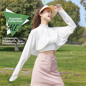 Women's Sun Protection Jacket, Lightweight Breathable Ice Silk with Hood and Long Sleeves, UV Prevention for Outdoor Cycling