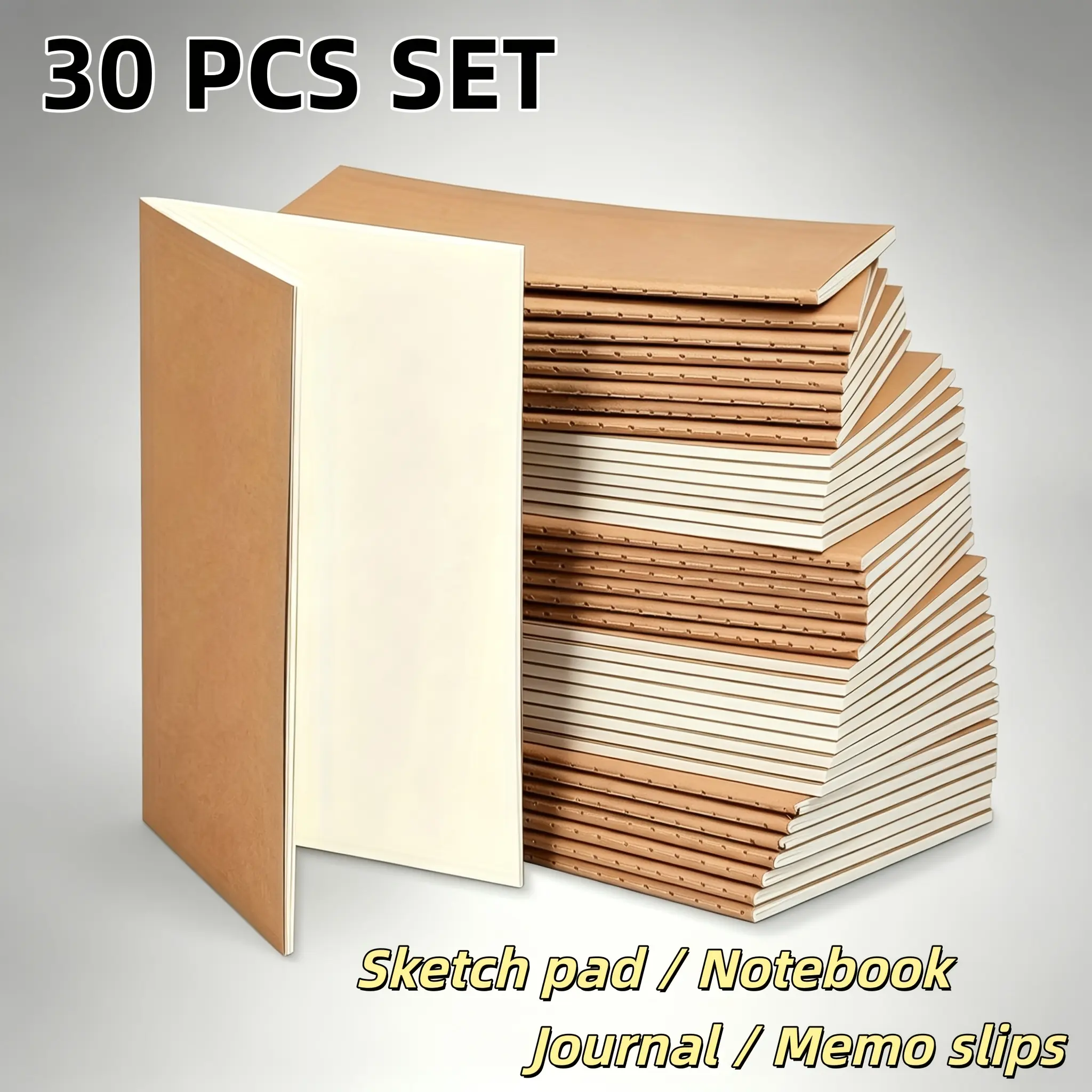 [30 Pack Bulk Value Set]Come with 30 pieces A5 kraft notebooks, each book contains 36 sheets (72 blank pages), enough for daily writing, sketching, study and office record use.