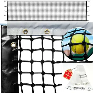 Heavy Duty Professional Thicken Standard 42 FT Game Grade Tennis Court Net Portable Nylon Replacement Net for Outdoor Indoor Standard Courts Include Center Strap