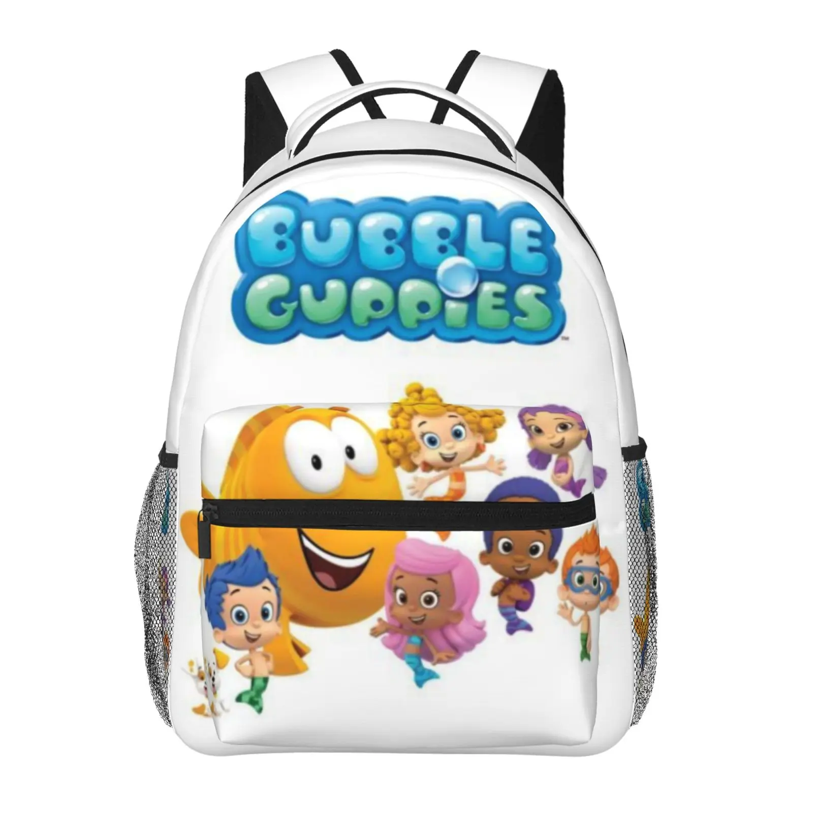 Large Capacity Cartoon  Bubble Guppies3 Backpack, Anime Student School bag, boys girls Breathable Adjustable Shoulder Straps School Daypack, Durable Lightweight Book Bag for Daily School Travel Camping Office