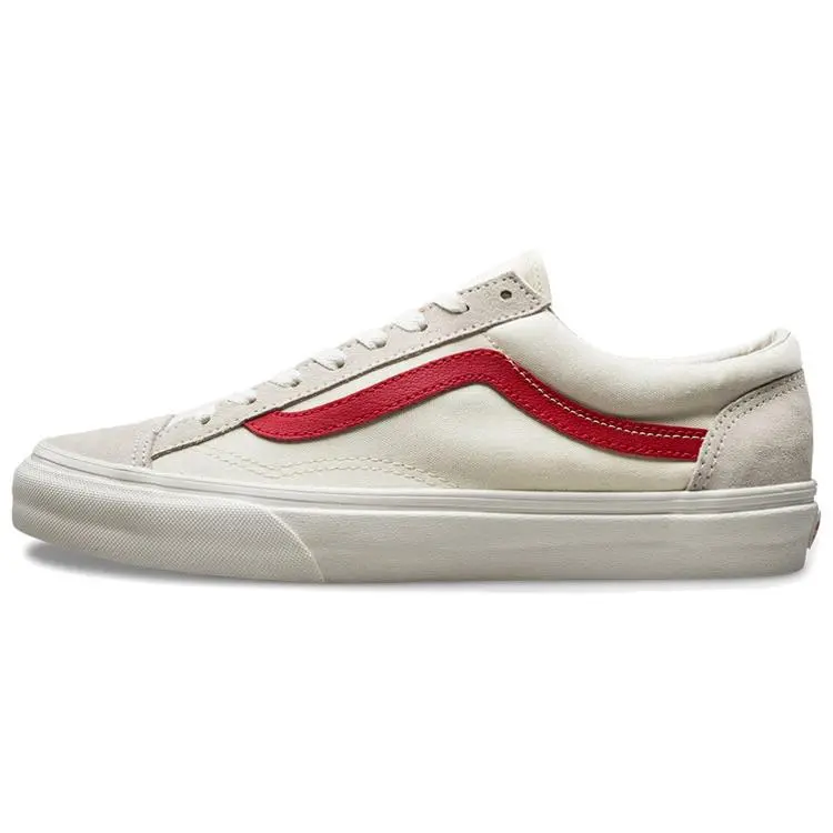 Vans Style 36 Marshmallow Low-Top Skate Shoes for Men and Women – Durable, Classic Streetwear Design in White and Red Verifiable, with credentials and supporting global authentication