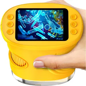 1000X Digital Handheld Microscope, 2.0" IPS Screen Rechargeable Pocket Model, Outdoor Toys STEM Educational Gift for 4-12 Years Boys & Girls, Portable Orange Home Supplies Lab Toy