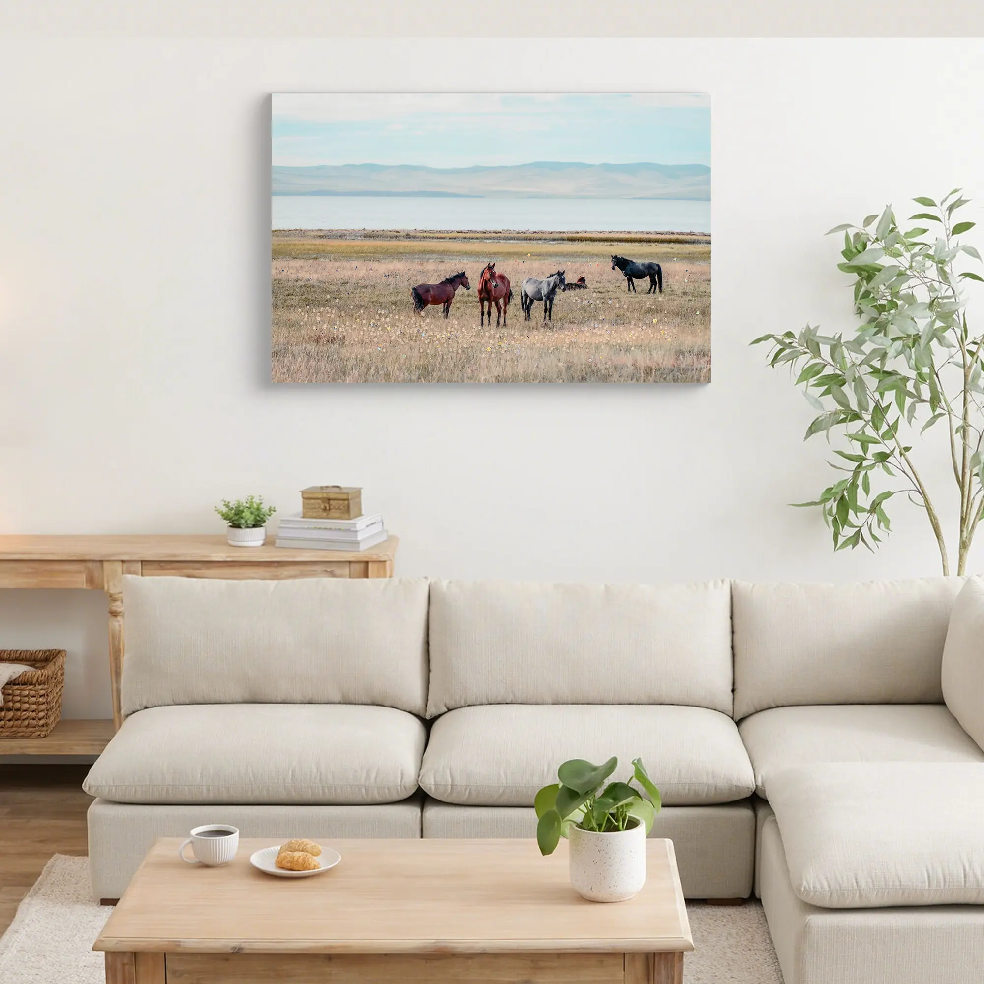 ARCH Horse Framed Wall Art - Farmhouse 24x36 in Vintage Wood Painting, Country Western Aesthetic Rustic Wild Animal Grassland Decor, Adds Warm Country Western Touch for Living Room, Bedroom, Indoor Office Statement Piece, Decoration, One Piece