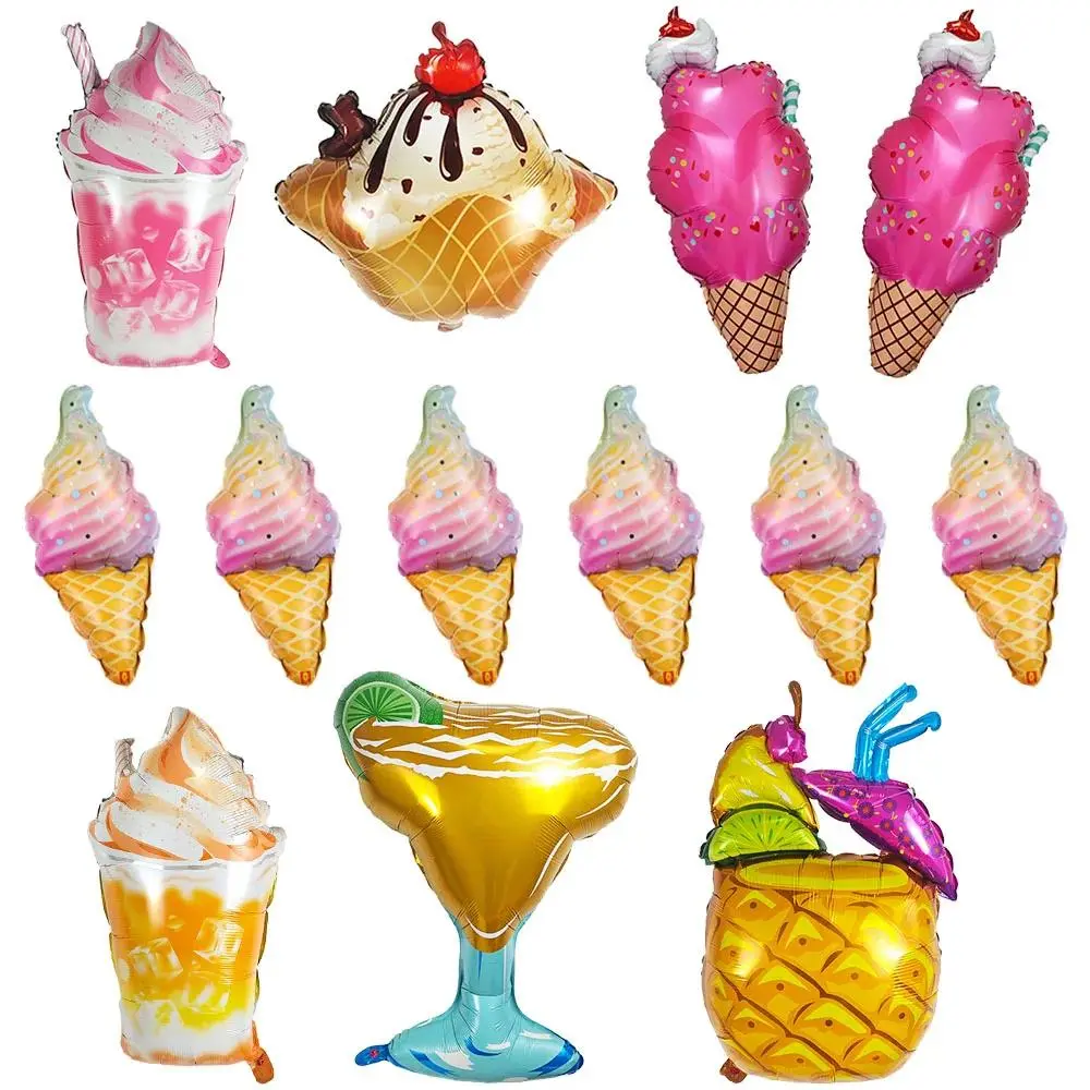 Mini Donut Birthday Cake Dessert Aluminum Foil Balloon Ice Cream Candy Foil Balloon Food Balloon Donut Theme Party Balloon