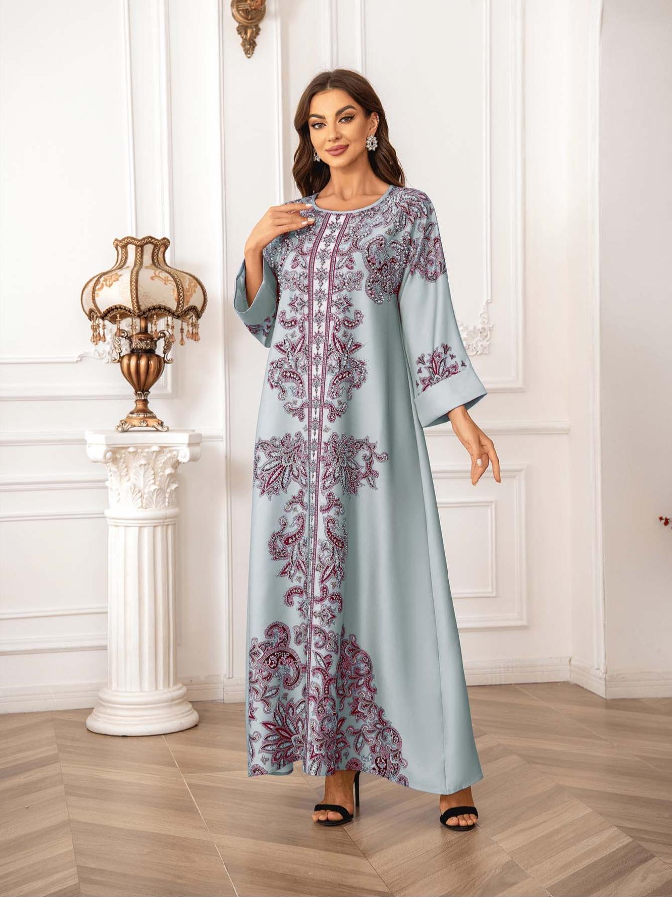 Women's Round Neck Dress, Elegant Long Sleeve Crew Neck Dress for Party Holiday Wedding, Ladies Clothes for All Seasons, Elegant Dresses