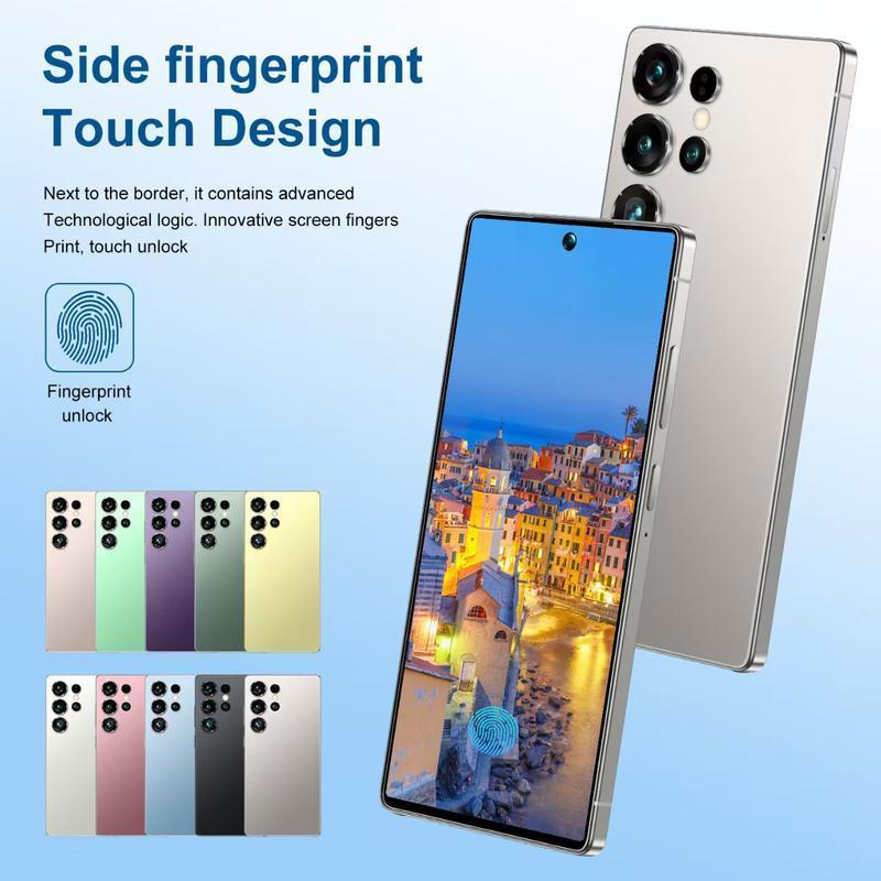 25 Ultra Unlocked SG Android 14 Smartphone 12GB+512GB,6.99 HD Display 68MP+108MPCam.7800mAh, Dual Card, Built in Pen. FaceUrlock, Case & Protector