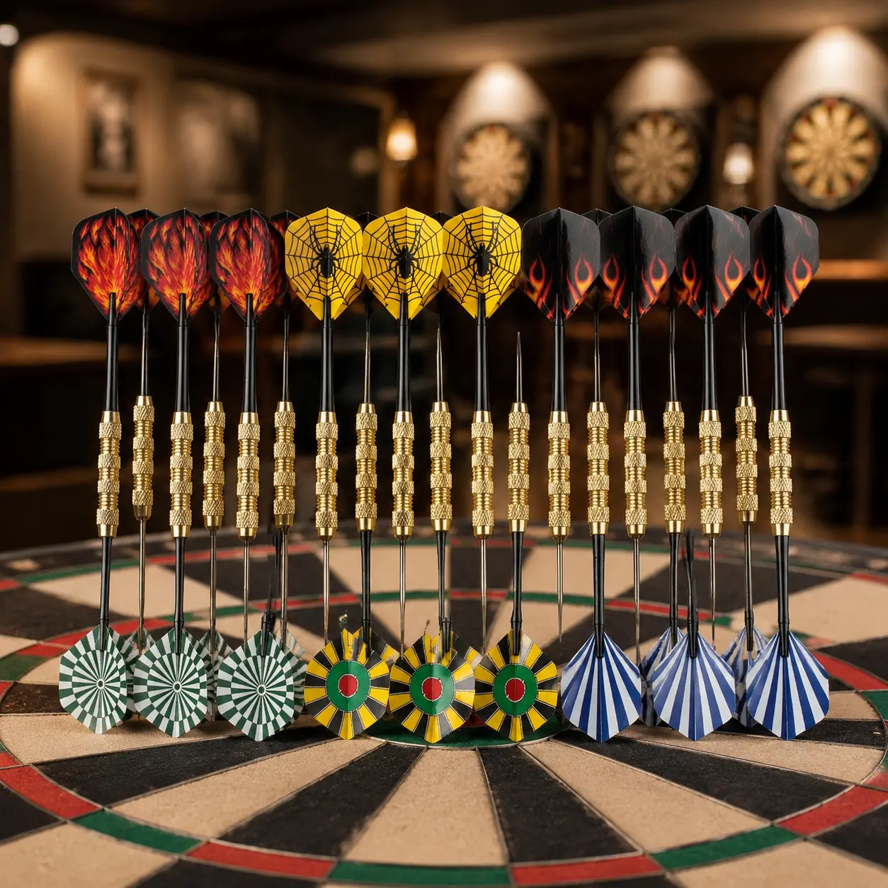 Premium 14-gram Copper-Plated Steel Dart Points for Competitive Play – 15.2 cm Standard Length, Precision-Balanced Set of 18 Tournament-Ready Darts for Beginners and Experienced Players