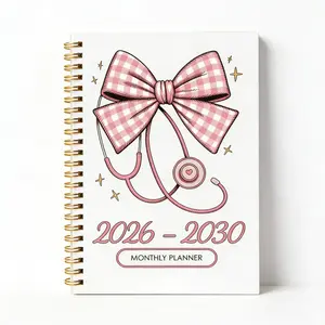 2026-2030 Monthly Planner/Calendar - January 2026 to December 2030, 5-Year Monthly Planner, Nurse-Themed Cover Design Notebook, Annual Calendar Planning, Monthly Tabs, 60-Month Calendar, 5.5 x 8.3 inches, Thick Paper, Elastic Cover, Durable Double Wire Sp