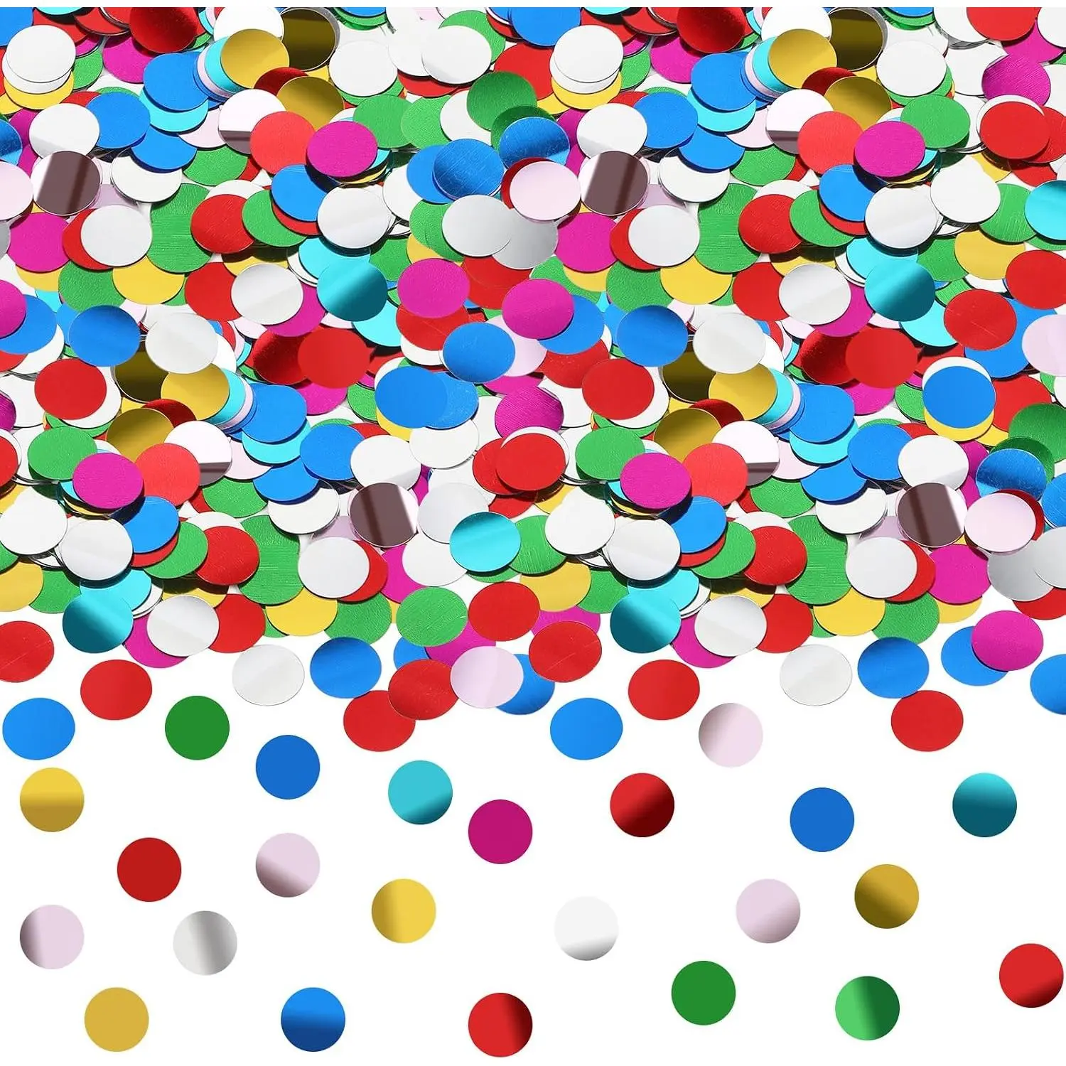 Multicolor Foil Confetti, Glitter Round Confetti Rainbow Circle Dots Birthday Table Scatter Sequin Sprinkles for Party Wedding Bachelorette  Shower Festival Supplies