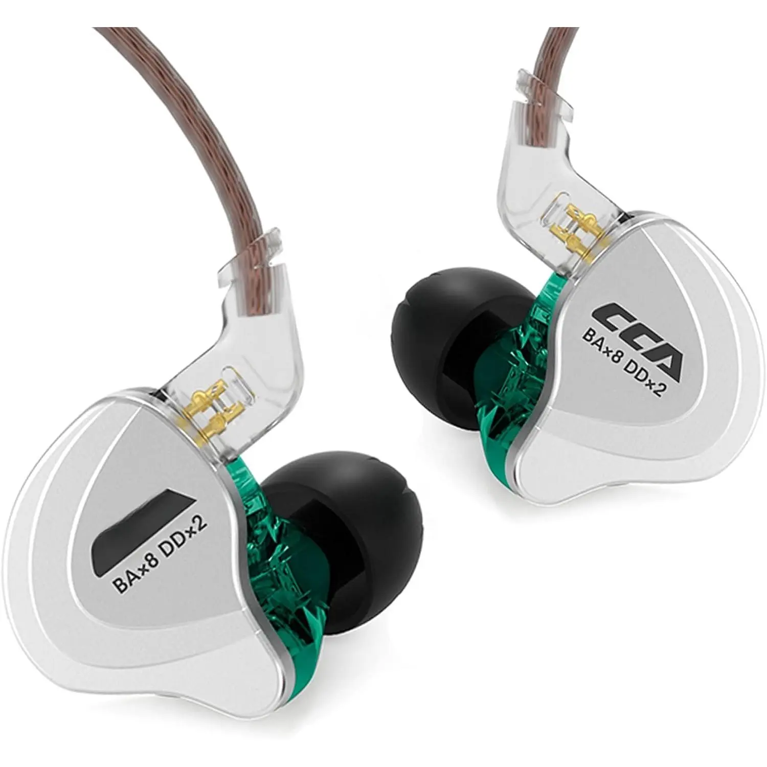 C10 in Ear  Headphone 10 Hybrid Drivers Wired Earbud 4BA 1DD HiFi IEM Earphones Stereo Noise Isolating Earphone with Detachable  for Musicians Singers Studio Audiophiles Dj PC