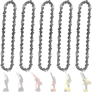 5 count 6 Inch  Chain,  Chains for 6 Inch Cordless Electric Portable Mini , Chains Fit for 6" Mini Chainsaws -37 Drive Links