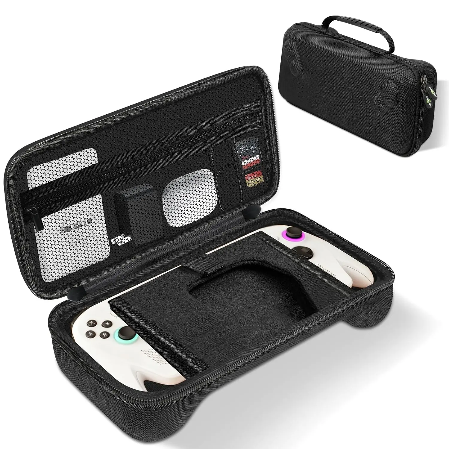 Carrying Case Compatible with ASUS ROG Xbox Ally/Xbox Ally X 2025, Lightweight, EVA Hard Shell Organiser Pouch with Mesh Pocket, Protective Portable Travel Storage Carry Bag for Console and Accessories, extends playtime, enhance gaming, father's day gift