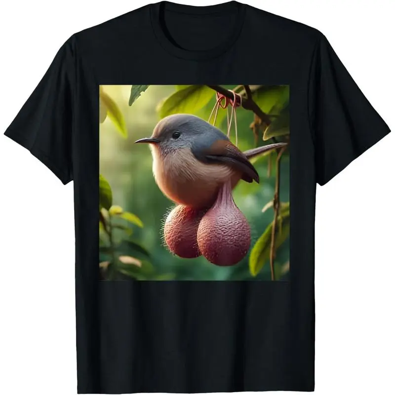 Men's Casual T-Shirt, Funny Bird Meme Graphic Print, Loose Fit Short Sleeve Round Neck Streetwear Top, Shortsleeve, Menswear, Meme Shirts, Tshirt, Funny Graphic Tee, Bird Graphic Men's Short-Sleeve T-Shirts