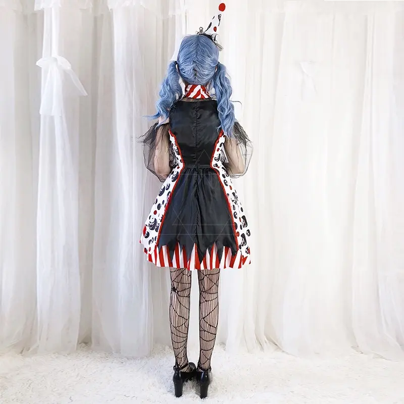 Halloween Adult Costume Clown Devil Outfit Circus Show Witch Vampire Cosplay Clothing