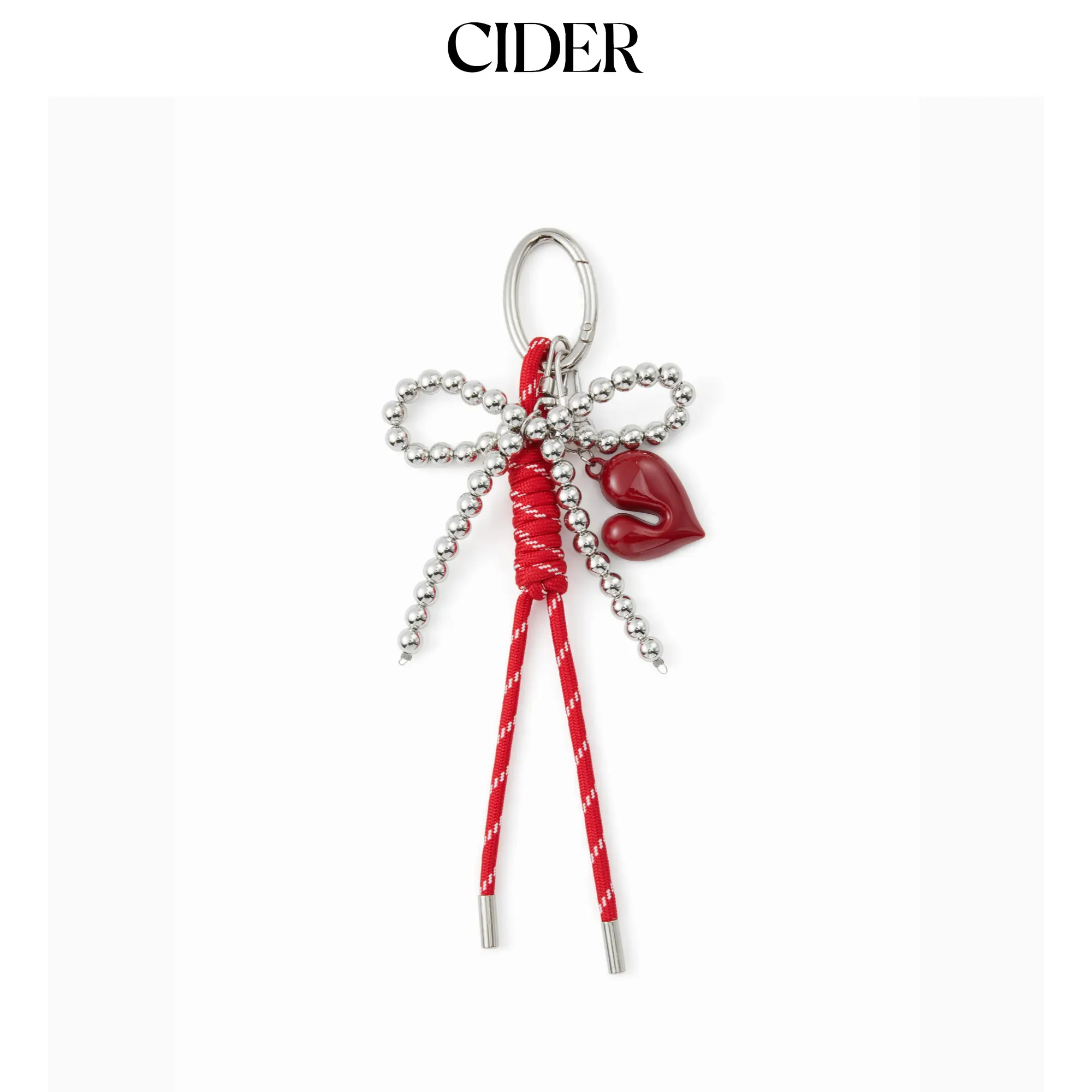 Cider BOWKNOT & HEART KEYCHAIN