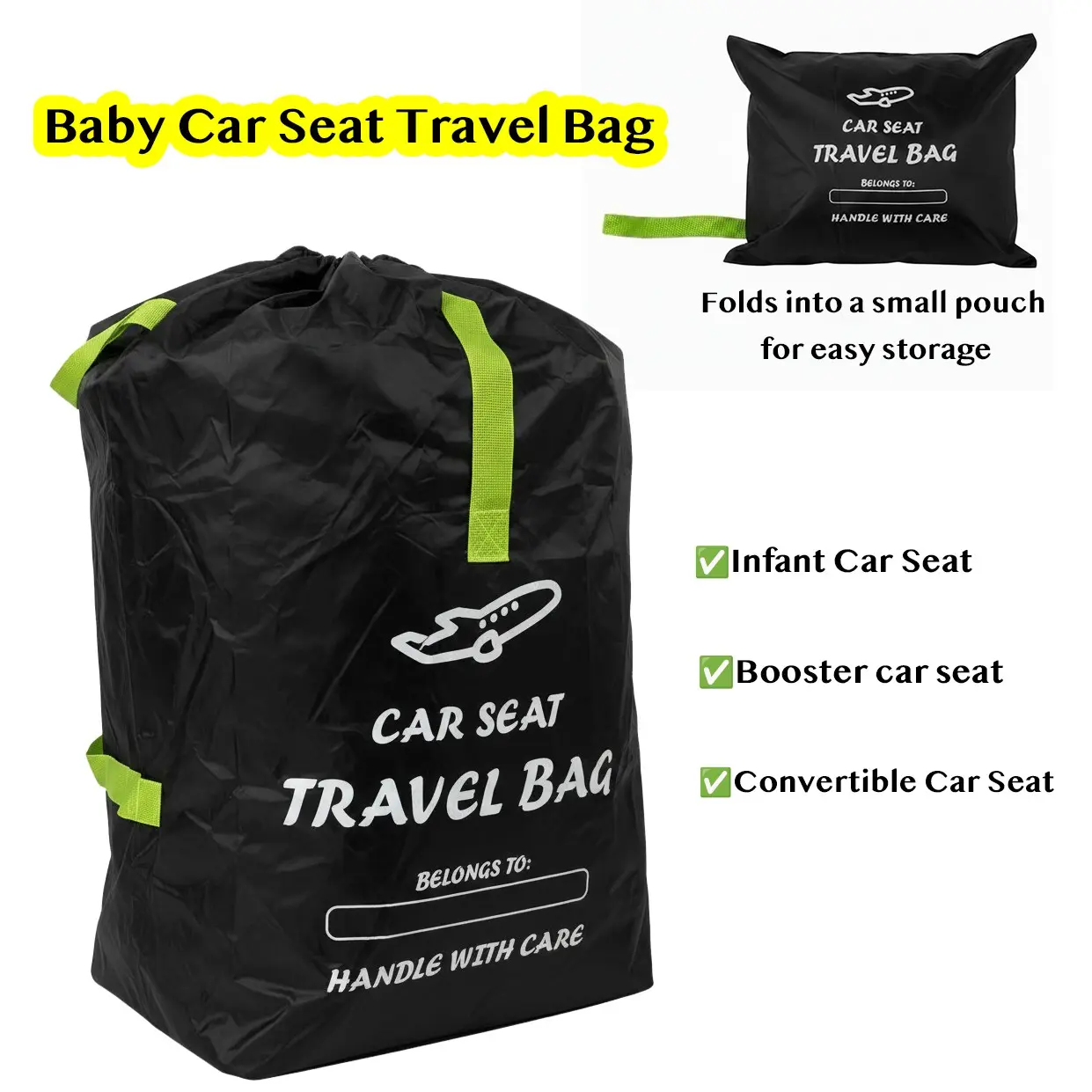 Large Stroller Cover for Airplane, Storage Bag with Padding, Universal Fit Travel Gear Essentials, Tool Bags, Stroller Accessories