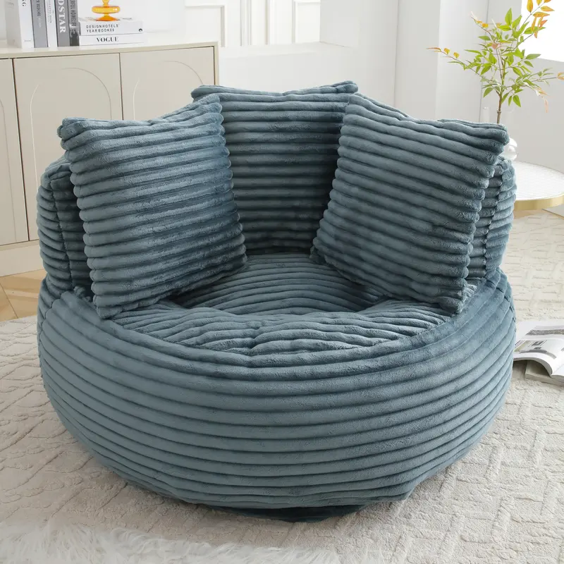 Bean Bag Chair Lazy Sofa Corduroy Oversized Chair for Adults, Comfy Big Accent Sofa Lounge Floor Chair, Stuffed Bean Bag Couch for Gaming, Reading, Living Room, Bedroom, Office