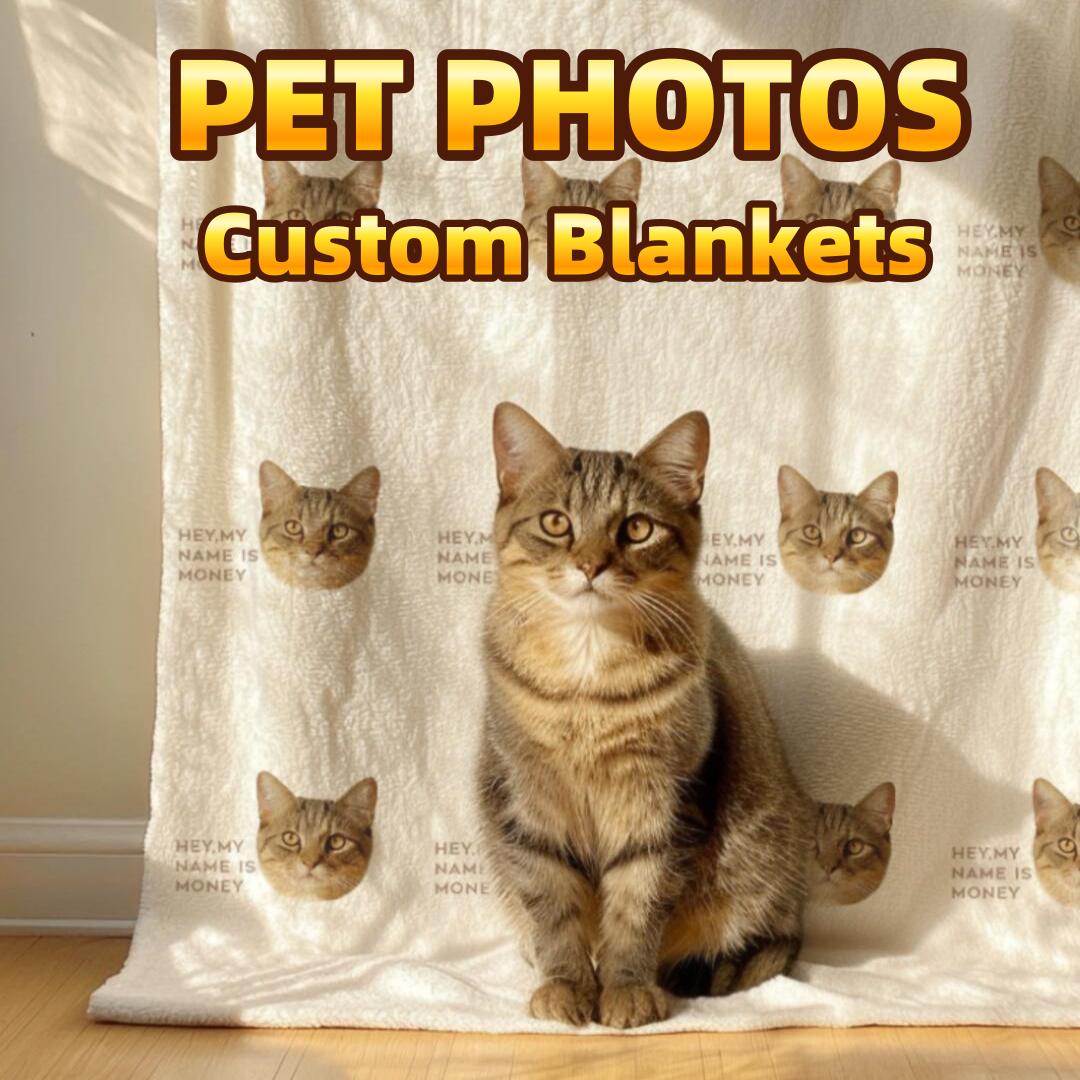 Best-selling custom pet blankets, cat and dog photo and text designs, custom pet blankets for all seasons, nap blankets, air conditioning blankets, sofa covers, summer cool blankets, couple's blankets, custom-made blankets.