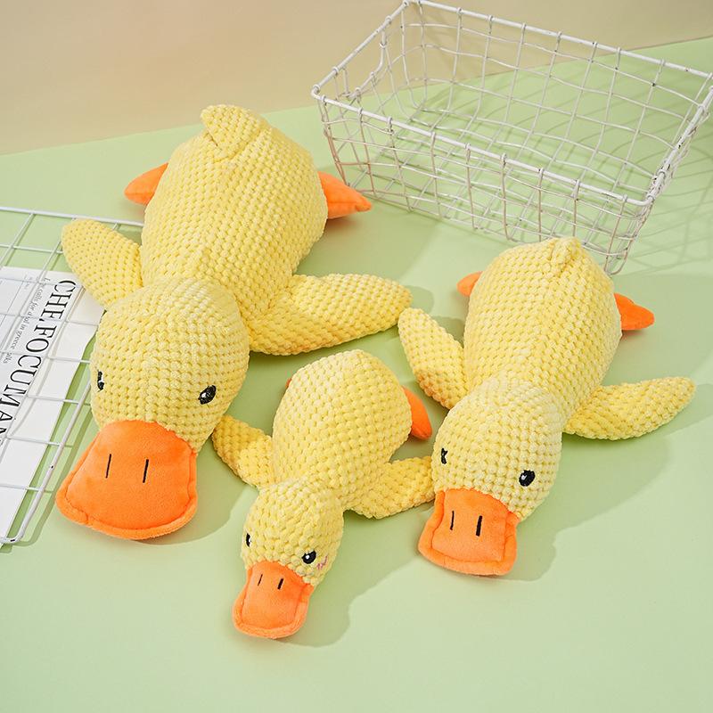 Dog toy plush sleeping duck resistant to biting teeth and sounding to relieve boredom Small and medium-sized dog pet sounding toy