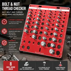 Professional Thread Gauge Set: Precision Metric & Imperial Tools for Nuts, Bolts & Screws. Portable Thread Checker & Diameter Gauge. Durable Kit for Automotive, DIY, Machining & Engineering.