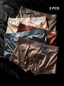 Men's Satin Underwear Set, Breathable Short Pants, Soft Comfortable Fabric, Casual Style, All Seasons Wear, Home & Vacation Use