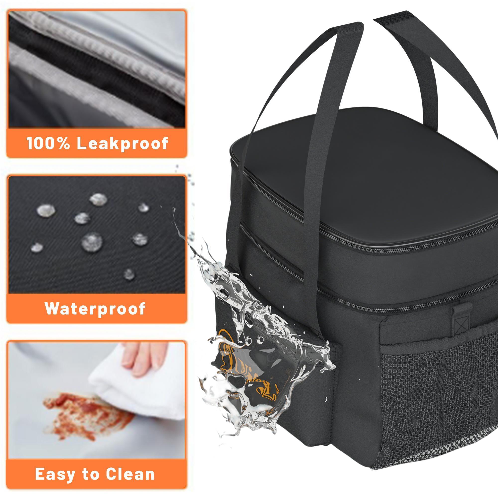 Lunch Bag Double Deck Multi functional lunch bag 15L- Leakproof Insulated Soft Large Adult Insulated Lunch Bag, Holds Anything Insulated Bag, Tote fit  fresh large lunch bag lunch box tote bag