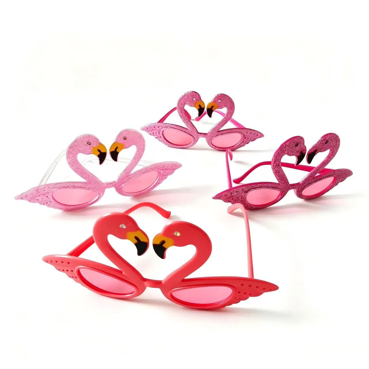 Shimmering Flamingo Party Glasses, Fun Tropical Eyewear for Beach Summer Parties, Photo Booth Accessories, Novelty Sunglasses