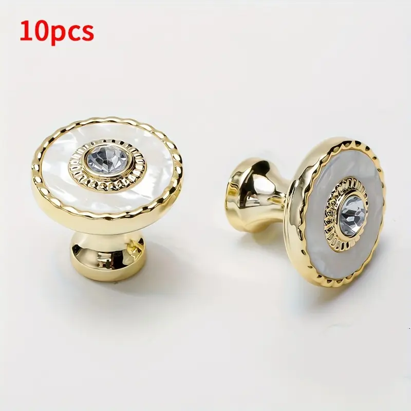 10pcs crystal cabinet door handle, polished metal finish-advanced modern bar style handle with lock and key-multifunctional use in home and office, Cabinet Handles
