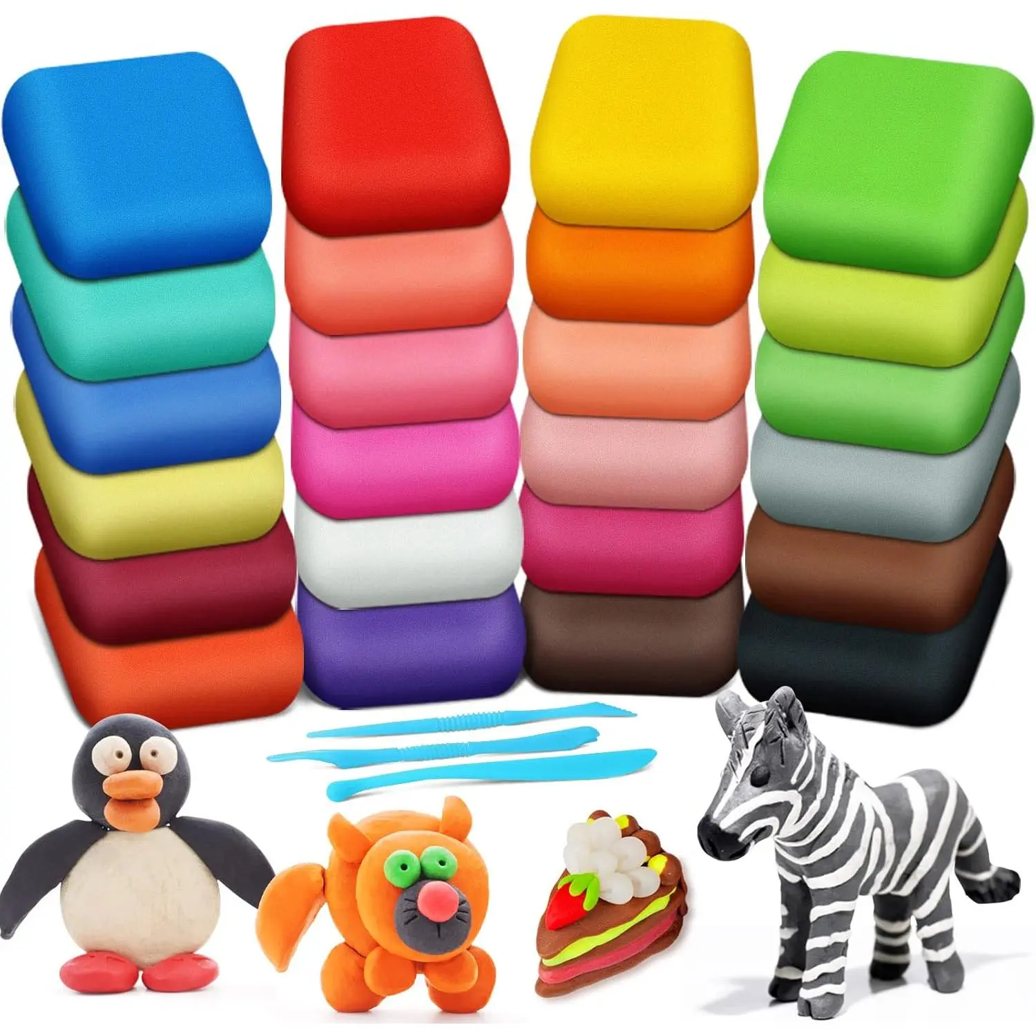 Magic Clay - Air Dry Clay 24 Colors, Modeling Clay for Kids with Tools, Toys Gifts for Age 3 4 5 6 7 8+ Years Old Boys Girls Kidsfidget toys