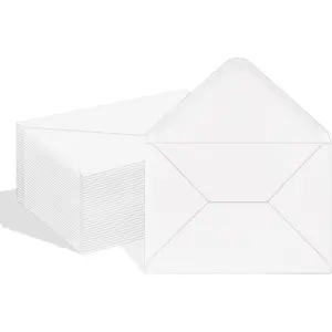 100 Pack White A7 V Flap Invitation Envelopes 5.28 x 7.13 Inches, Fit 5x7 Photos Cards, Ideal for Birthday Weddings Graduations Announcements Baby Shower
