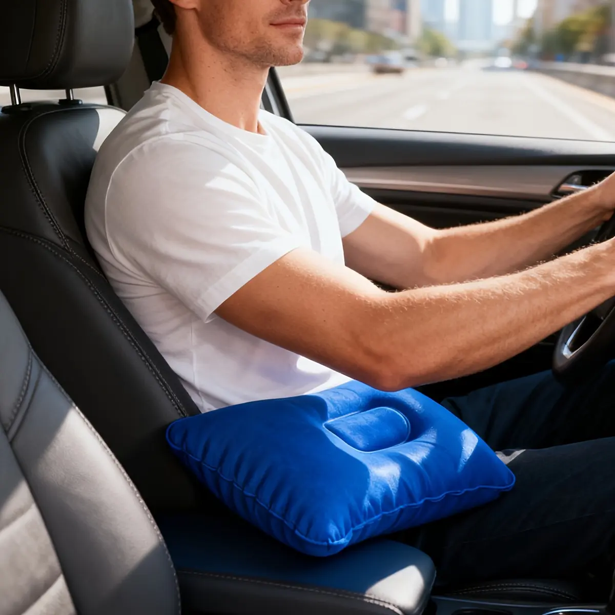 2Pcs-inflatable travel pillow, portable ultra-light inflatable camping pillow, with neck and waist support, washable inflatable pillow, suitable for aircraft, cars, suitable for various occasions