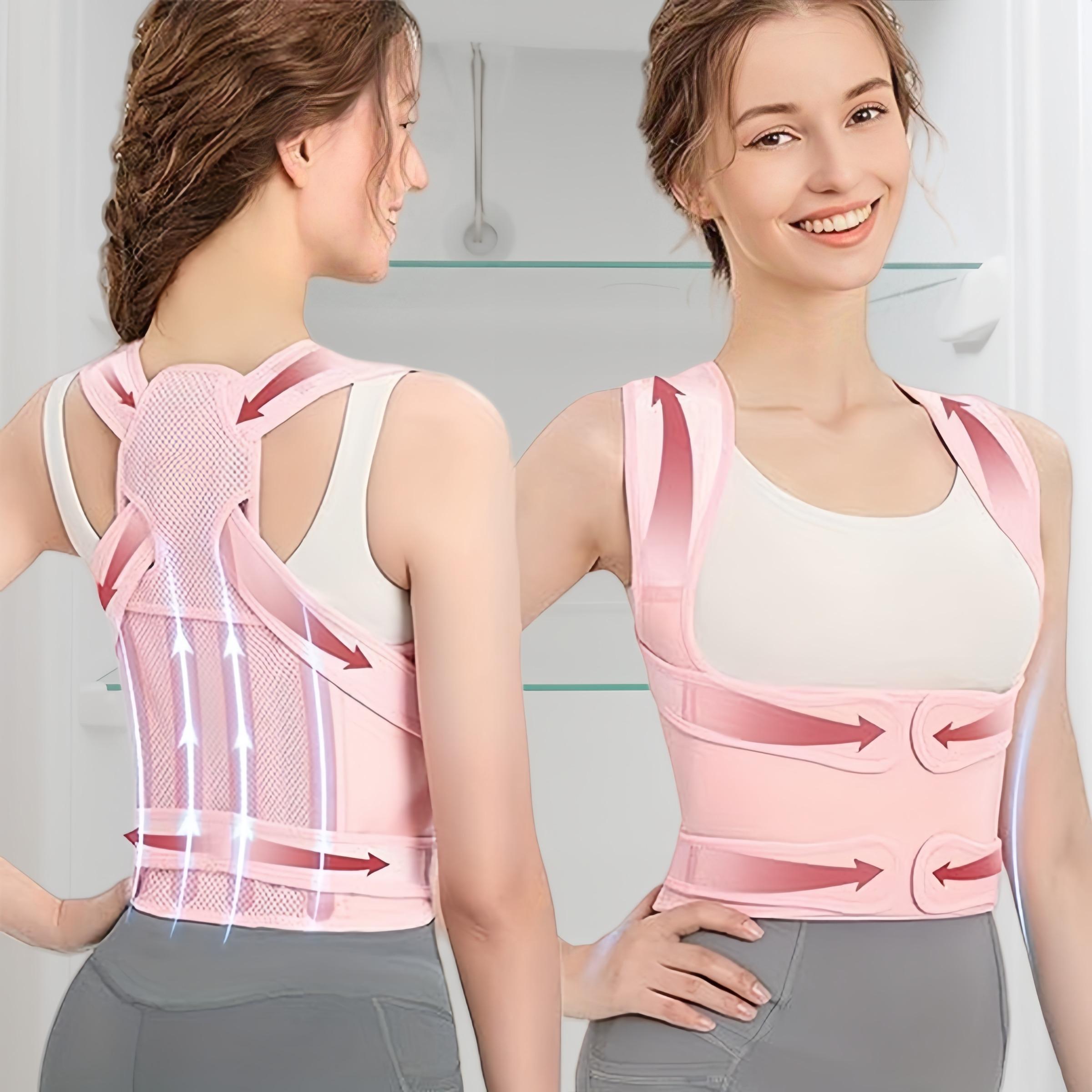 Women's Adjustable Full Back Posture Corrector Brace, Hunchback Orthotic, Posture Strap Support for Shoulder Stretch, Spine Alignment, Upper and Lower Back Pressure Relief, Waist Trimmer Belt for Healthcare, Posture Straightener