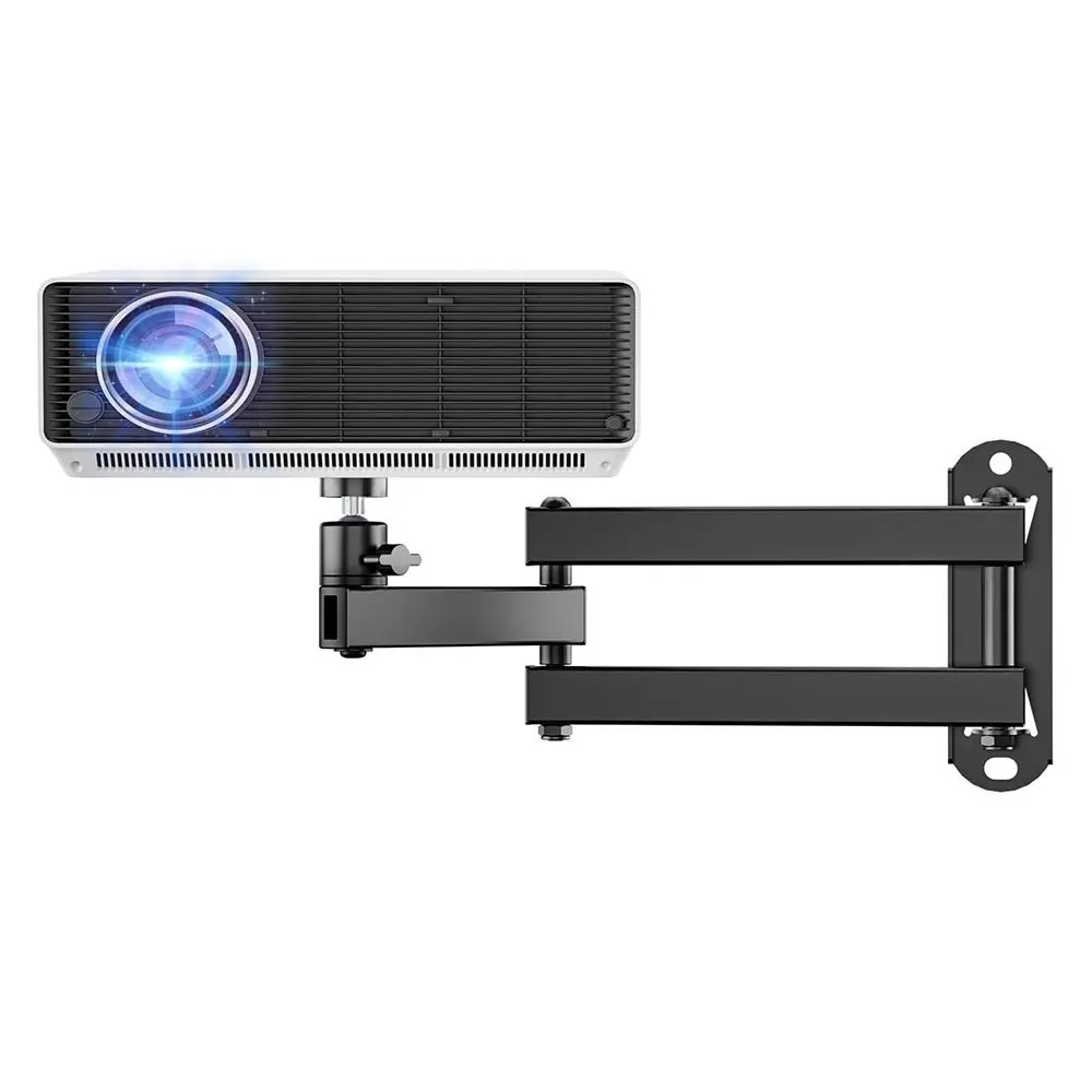 Foldable Projector Wall Mount, Sturdy Secure Ceiling Projector Mount, Ceiling Installation, Universal Adjustable 360° Rotation Swivel Base, Projectors Stand with 1/4" Ball Head, Devices Bracket Holder for Home Office